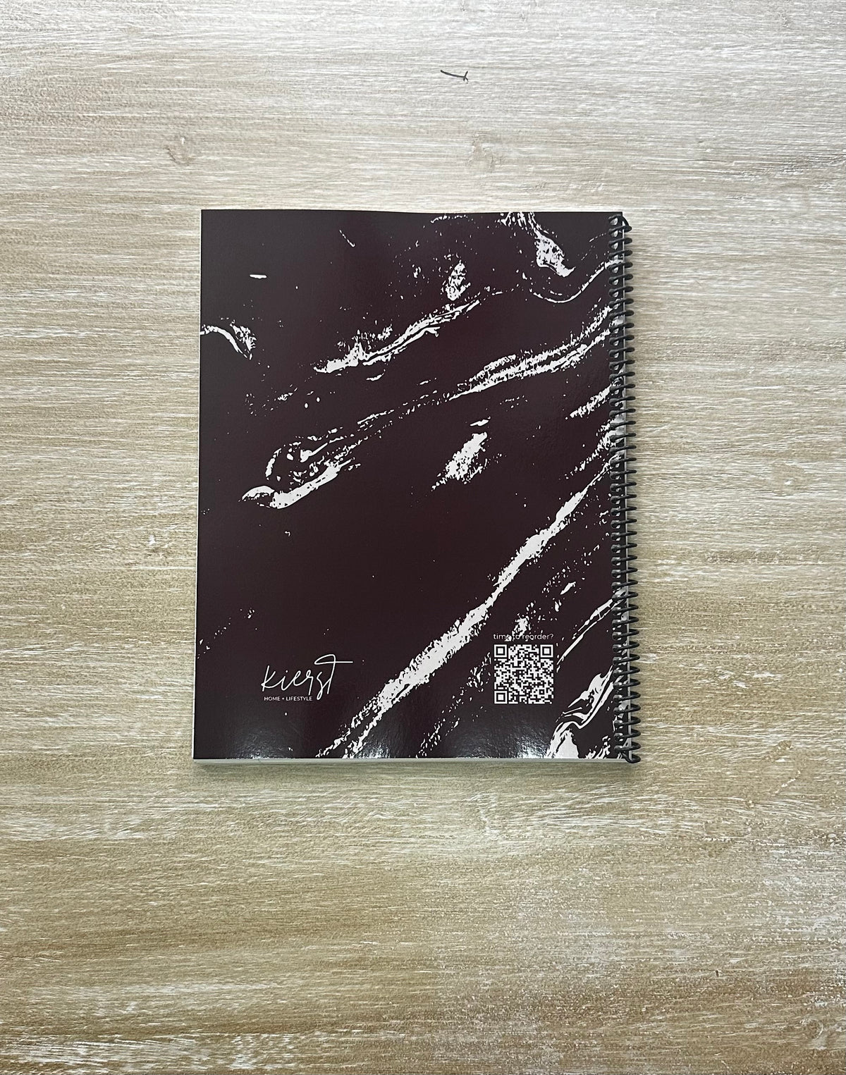 Cream Marble on Signature Velvet Noir Notebook