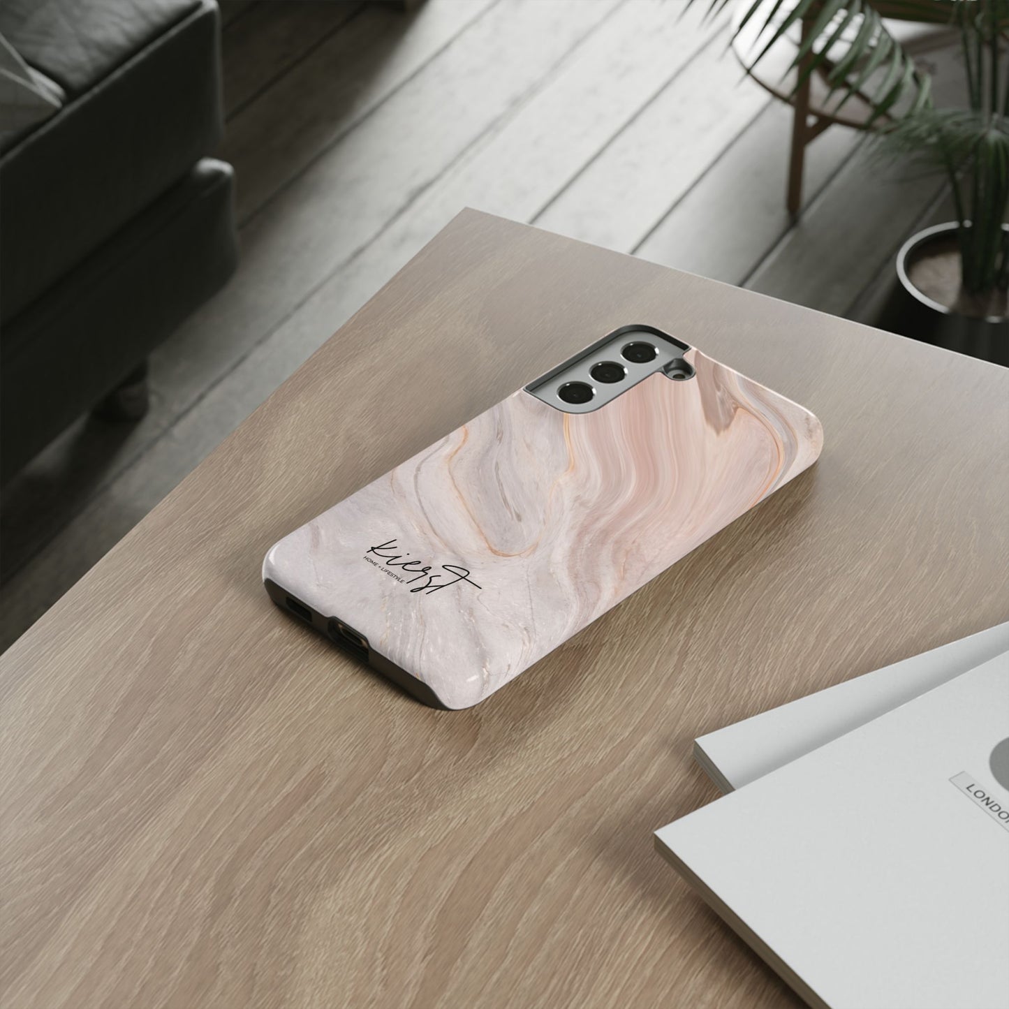 Blush Swirl Marble Samsung Galaxy Phone Case | Subtle Design, Timeless Tone