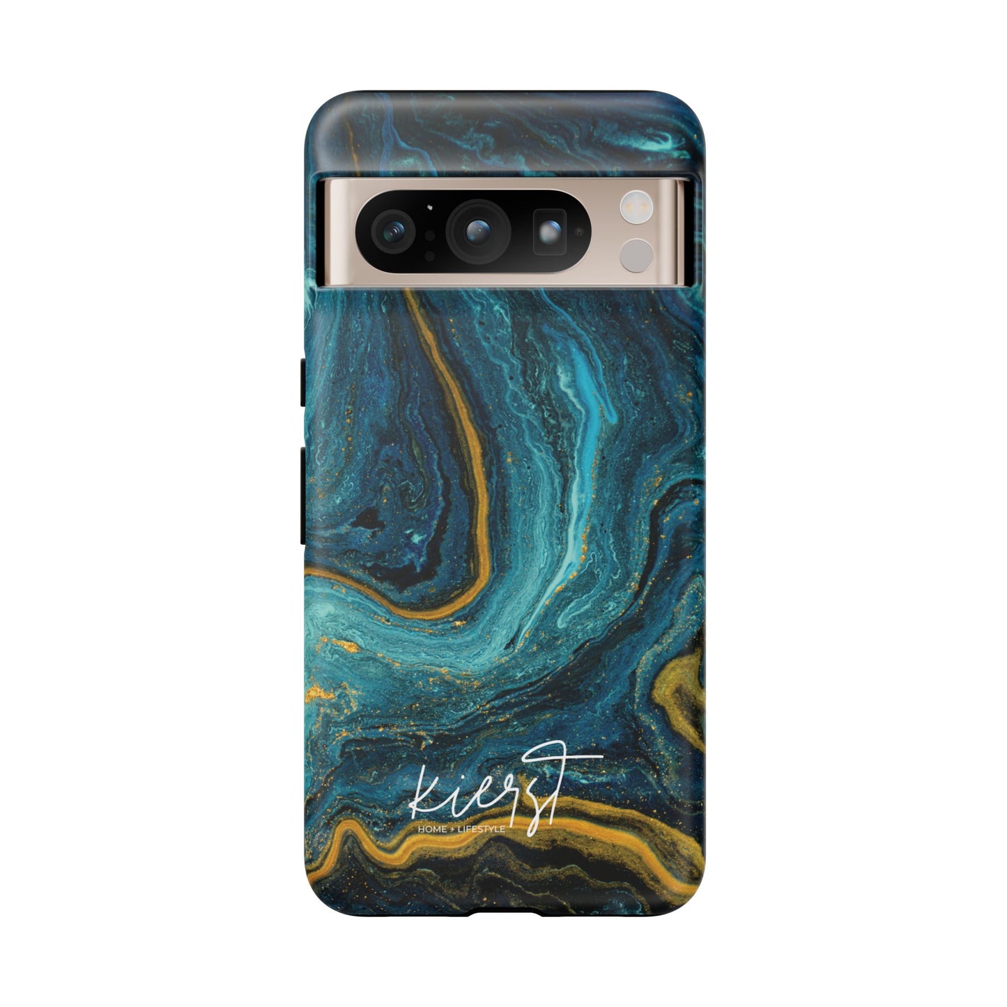 Gold & Teal Marble Google Pixel Case | A Bold Blend of Color & Contrast