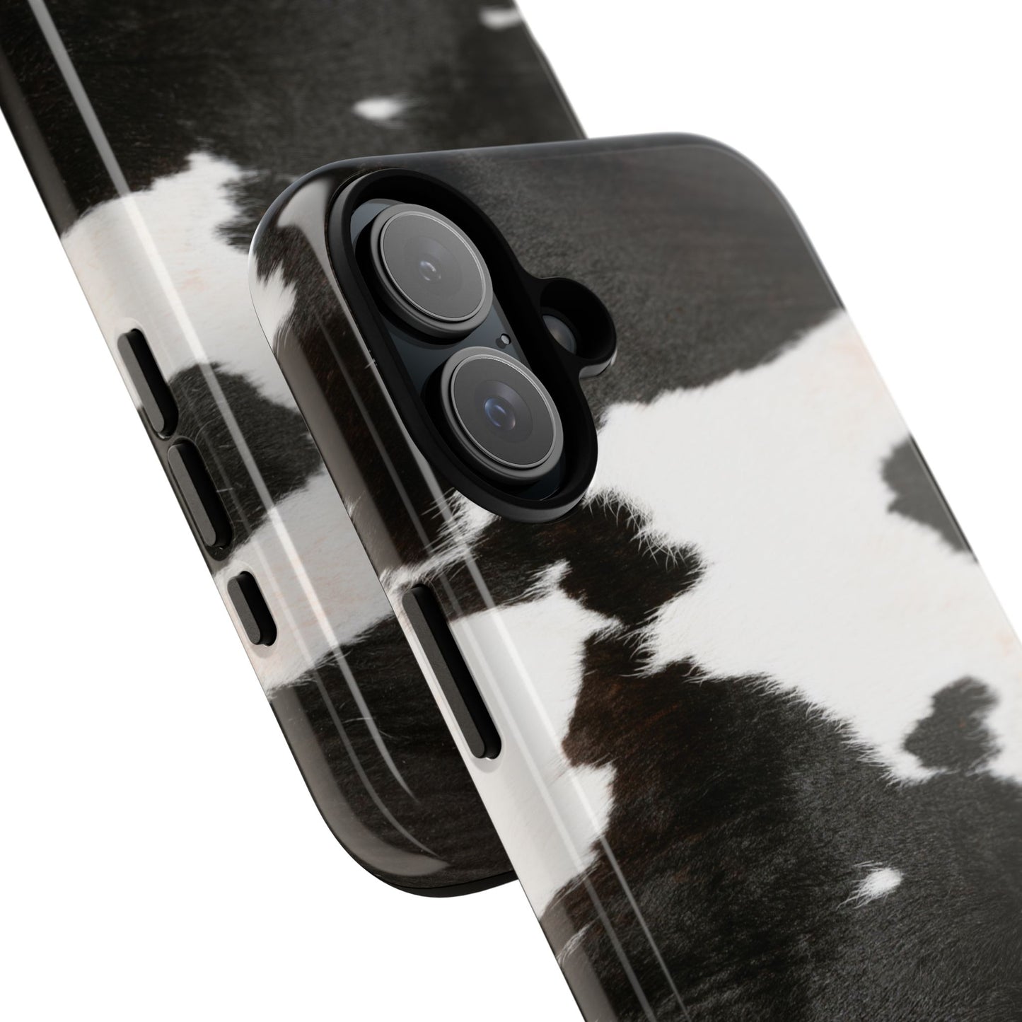 Black and White Cow Hide Print iPhone Case