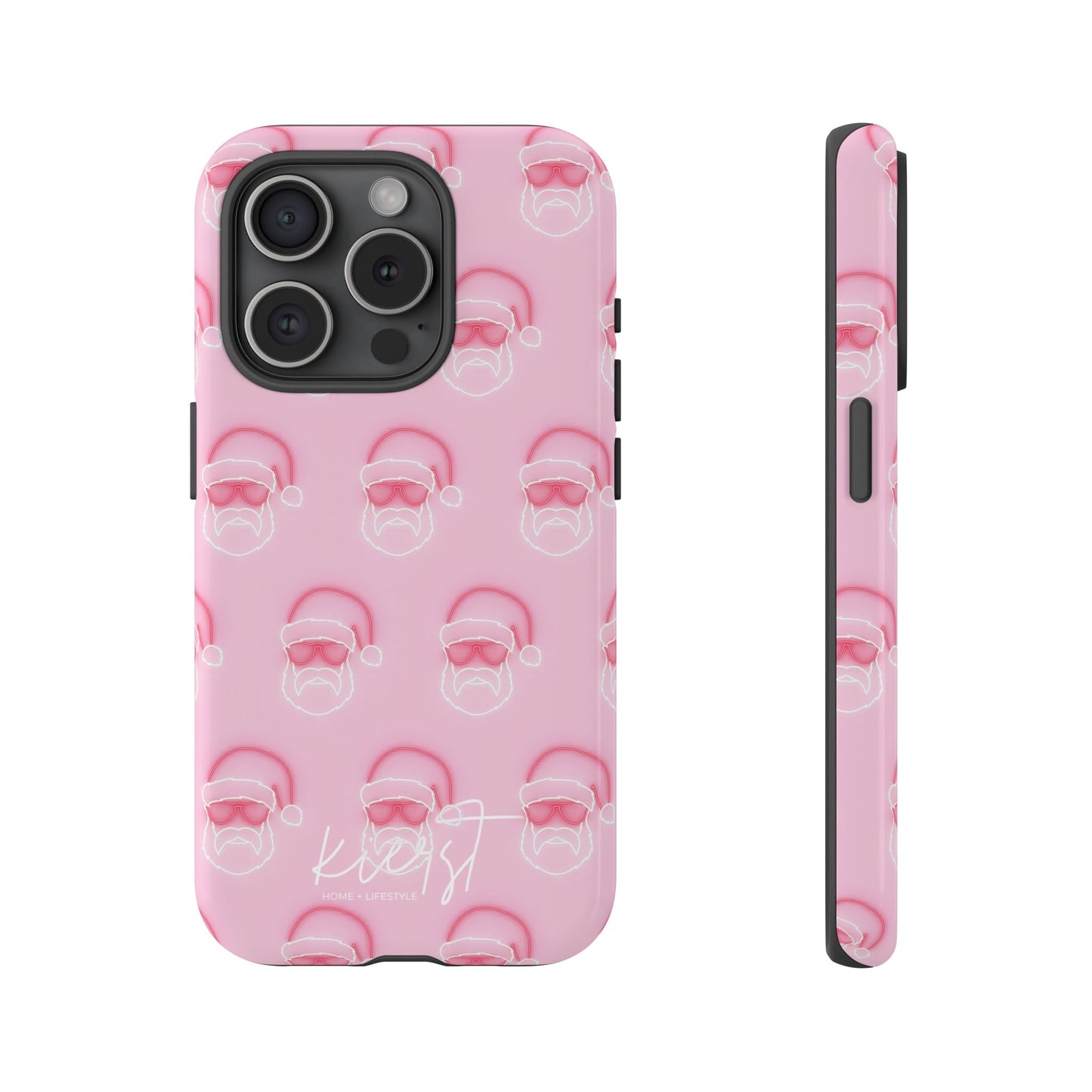 Holiday 25 Neon Sign Santa on Pink iPhone Case