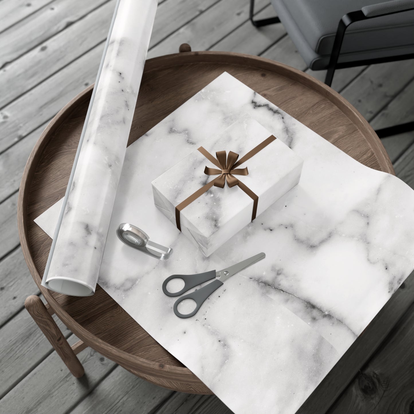 Lived-In Grey Marble Gift Wrapping Paper
