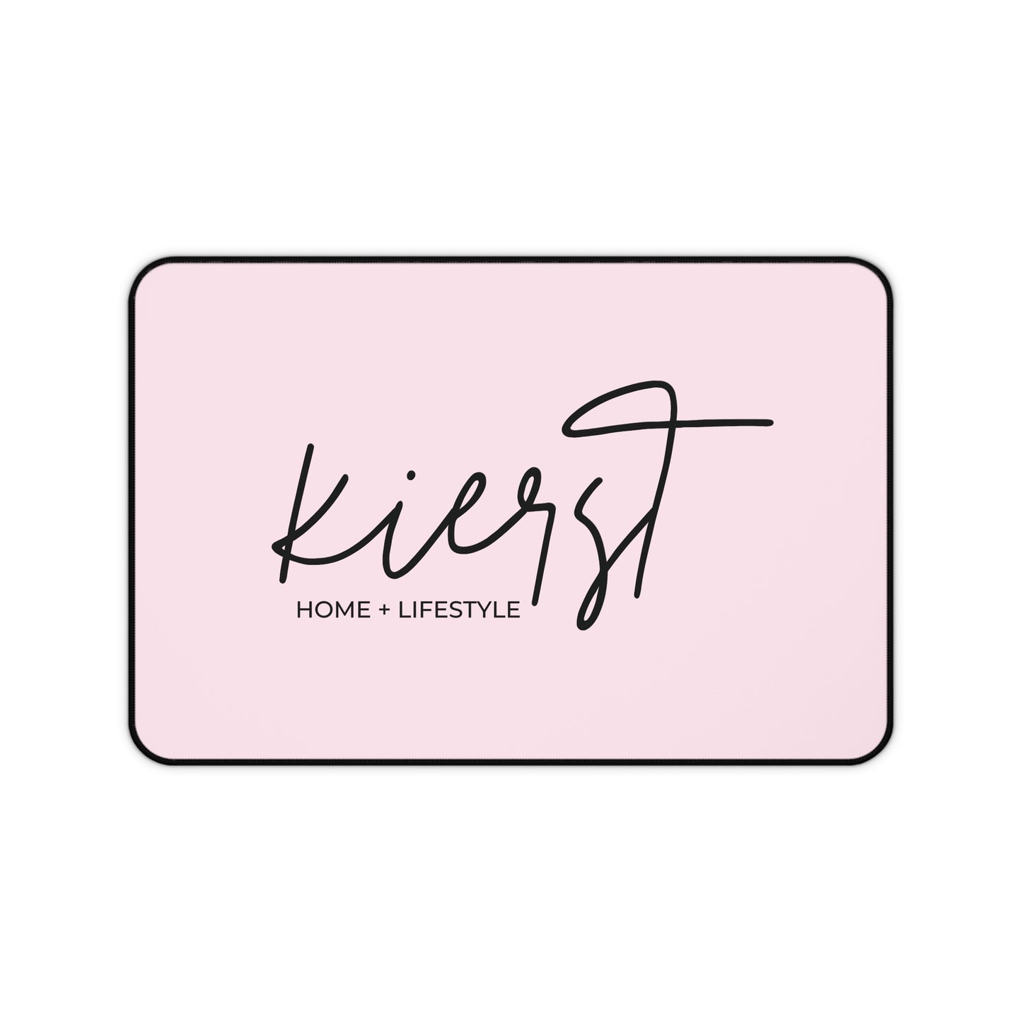 Signature Pink Desk Mat with kierst Logo | Luxe Brand-Inspired Workspace