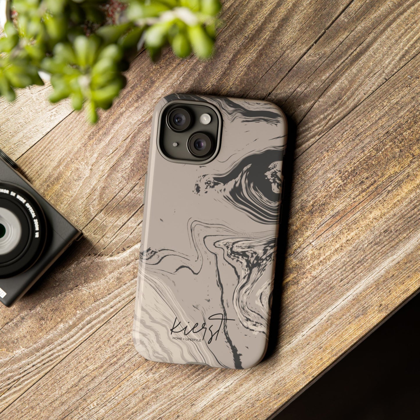 Cream, Grey, and Taupe Marble iPhone Case | A Bold Neutral Grounded in Softness
