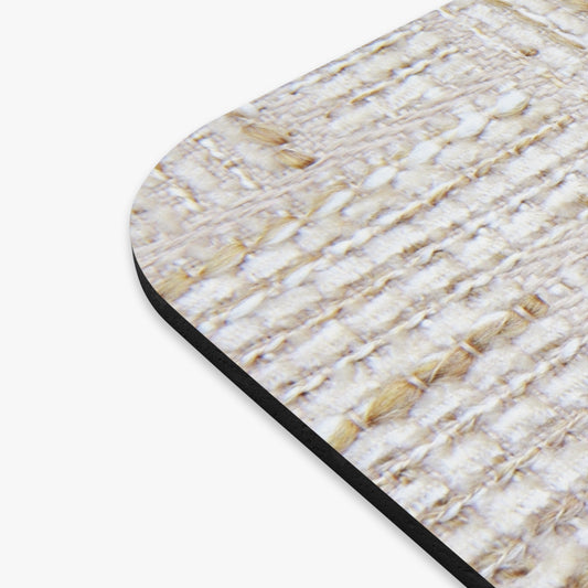 Cream and Gold Tweed Print Mouse Pad