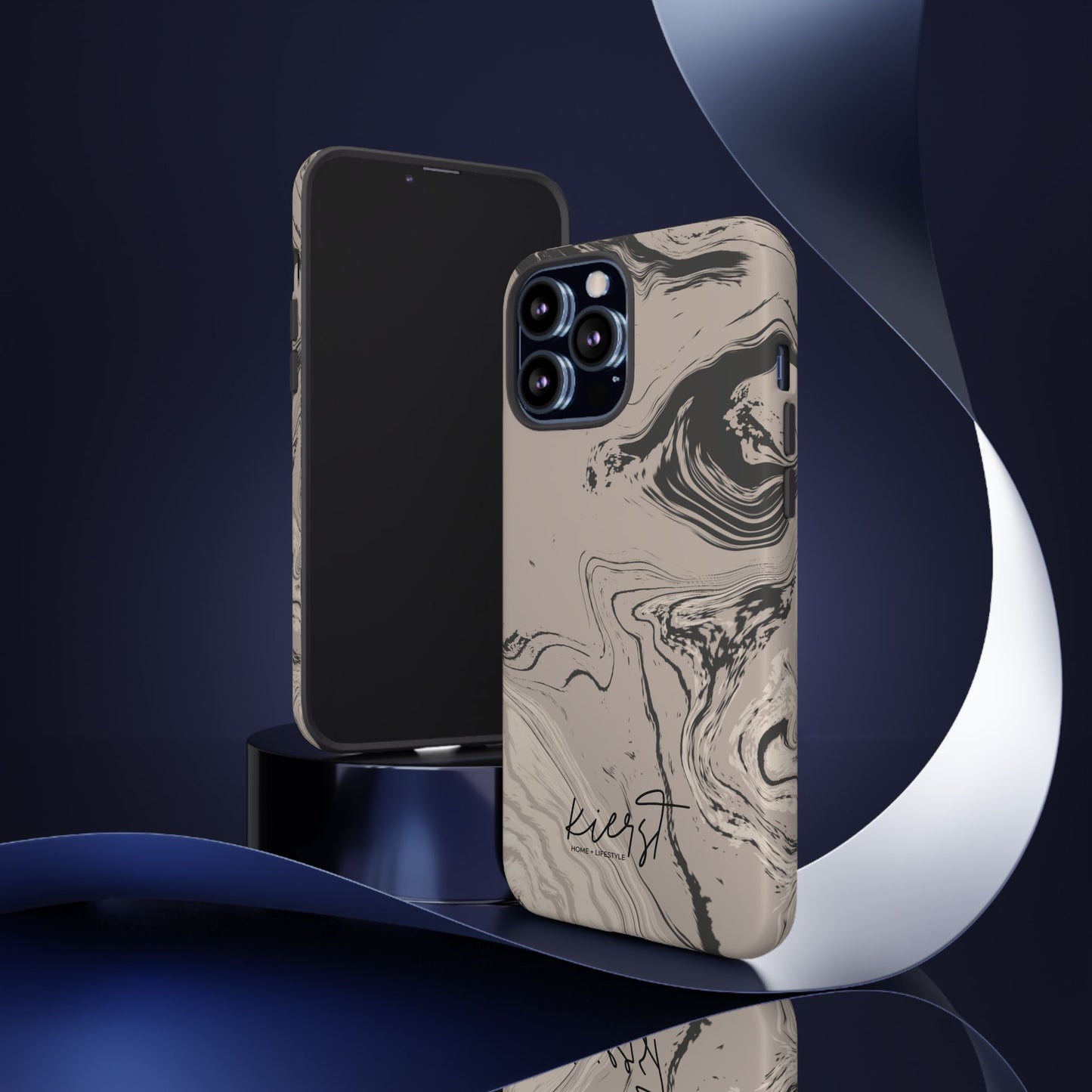Cream, Grey, and Taupe Marble iPhone Case | A Bold Neutral Grounded in Softness