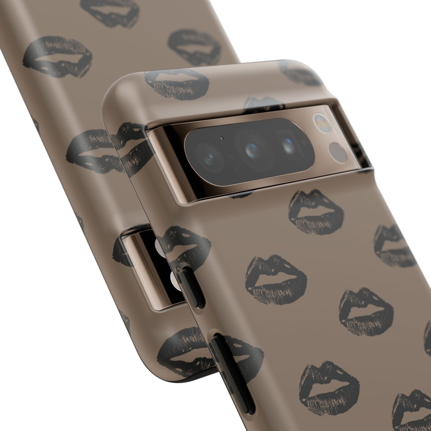 Black Lips on Mocha Google Pixel Phone Case | Soft Edge, Bold Energy