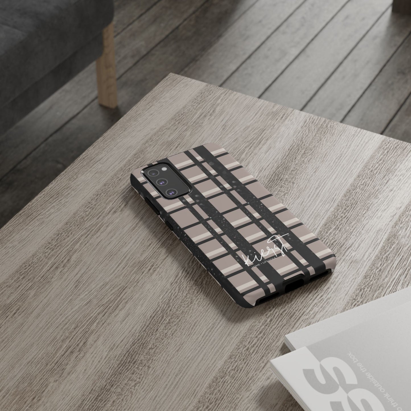 Elevated Neutrals Plaid Samsung Galaxy Case | Structured Style, Soft Edge