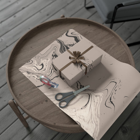 Cream, Grey, + Taupe Marble Gift Wrap