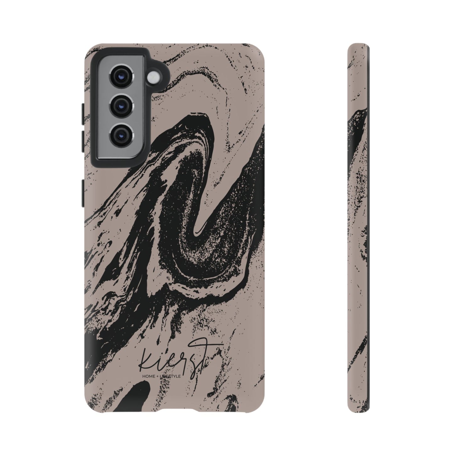 Taupe and Black Marble Samsung Galaxy Phone Case | Sleek, Durable Protection - Edgy, Modern Design
