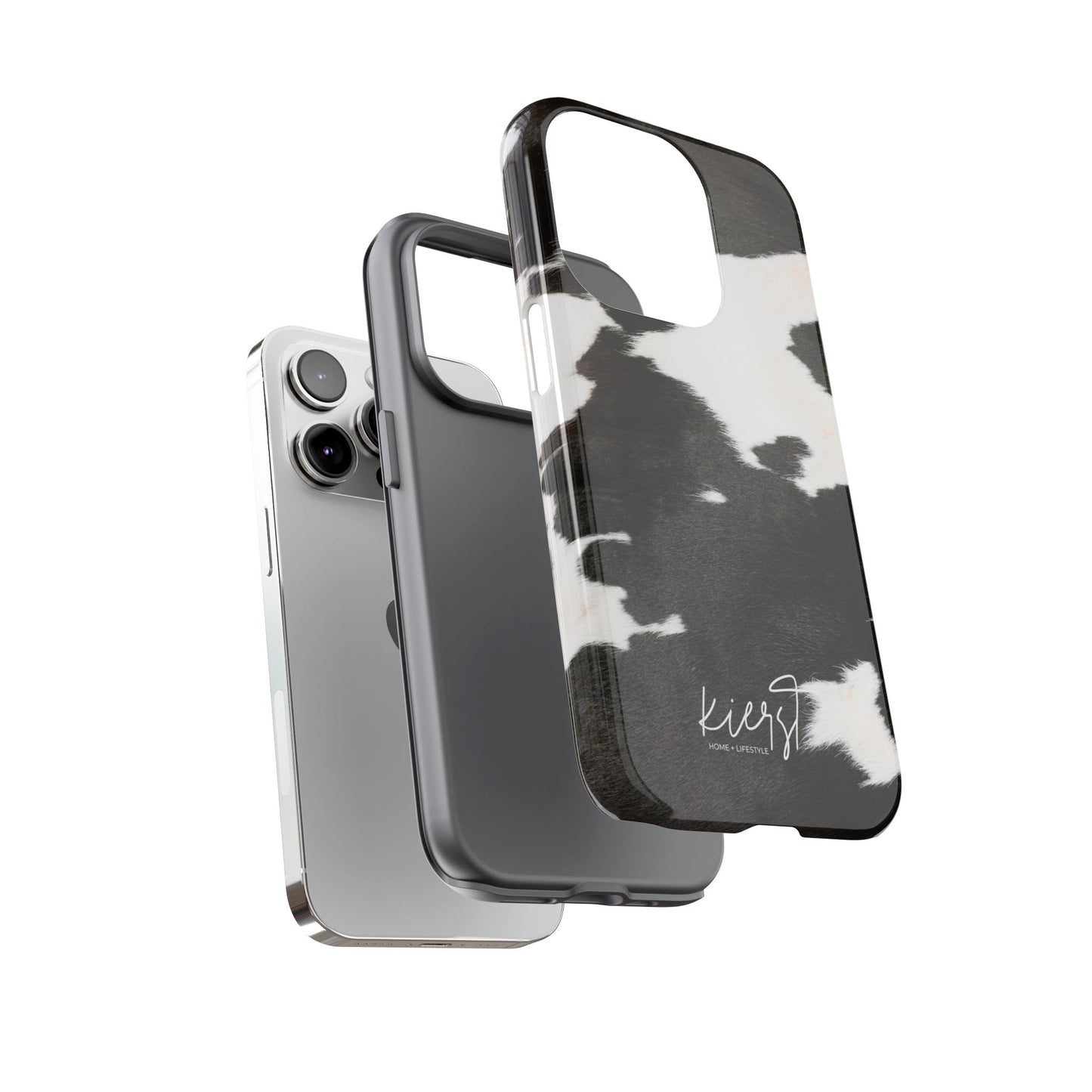 Black and White Cow Hide Print iPhone Case