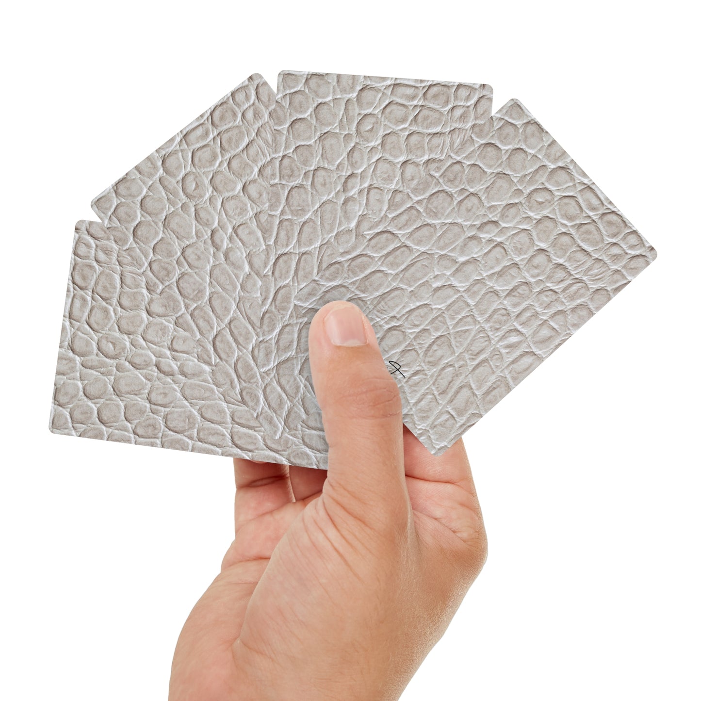 Cream Reptile Poker Playing Cards – Textured Print Luxe Deck by kierst