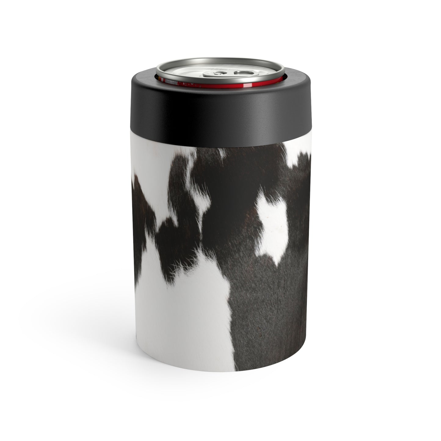 Black & White Cow Hide Can Holder | Luxe Contrast Meets Cozy Character