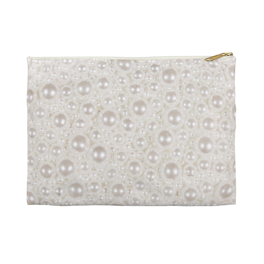 Various Pearls Accessory Pouch – Minimal Pearls Print in Soft Neutrals