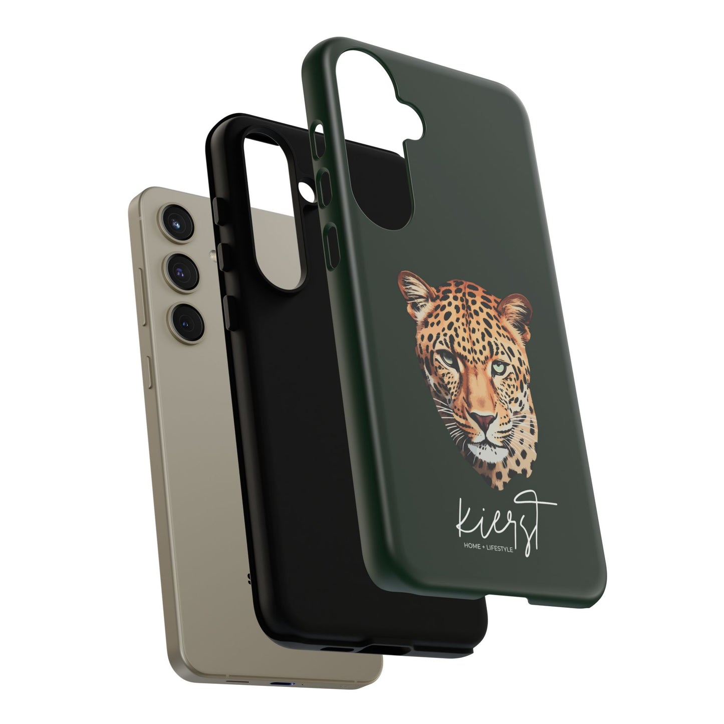 Leopard Head on Signature Midnight Pine Samsung Galaxy Case