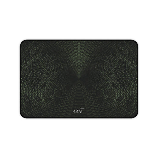 Deep Rich Green Snake Print Desk Mat | Bold Texture-Inspired for Elevated Desks