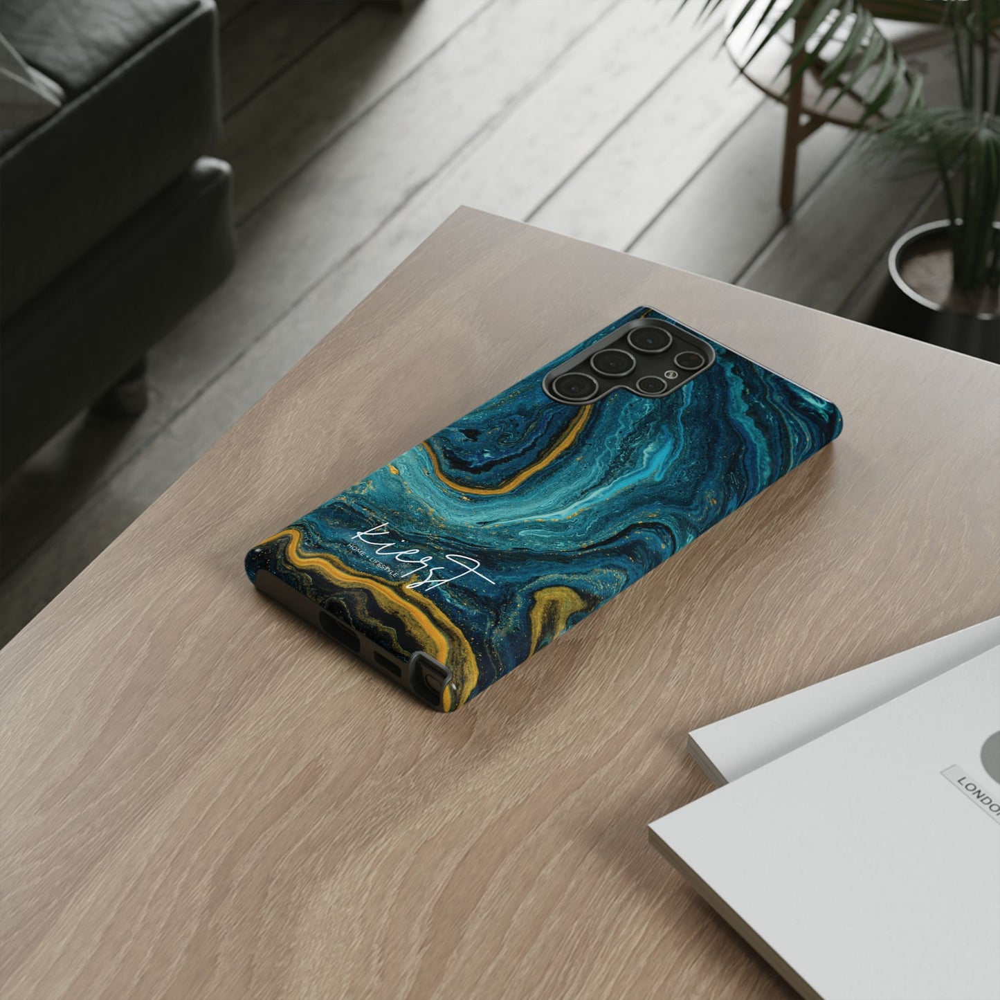 Gold & Teal Marble Samsung Galaxy Case | Swirled Depth Meets Everyday Edge