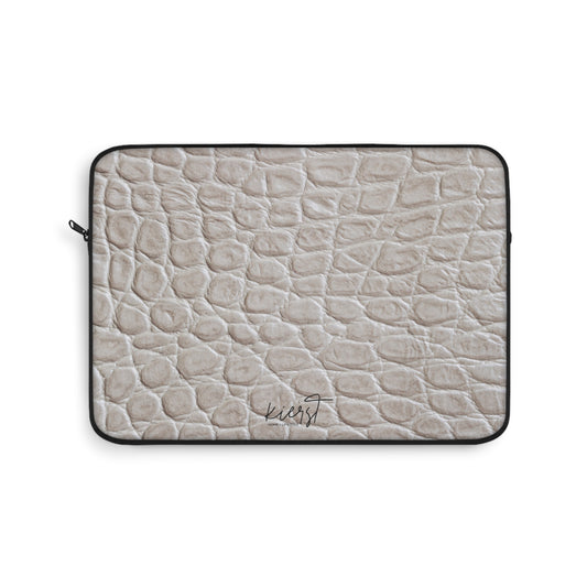 Cream Reptile Print Laptop Sleeve | Elevated Printed Texture for Everyday Tech