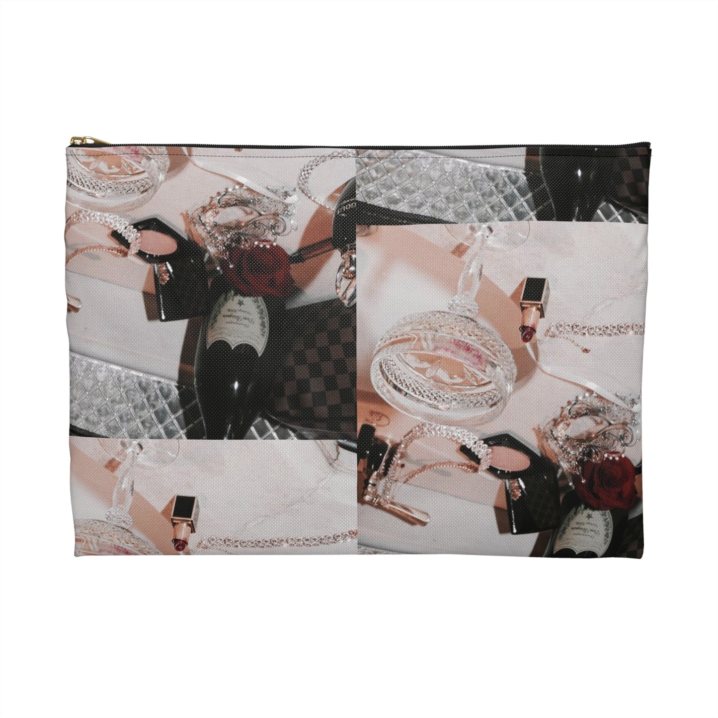 Just A Girl Accessory Pouch – Vintage-Inspired Beauty Flat Zipper Bag