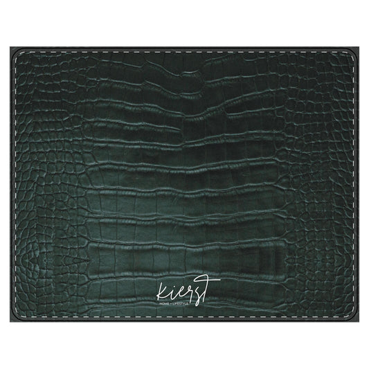 Emerald Crocodile Luxurious PU Leather Mouse Mat