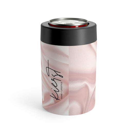 Pink Silk Print Can Holder