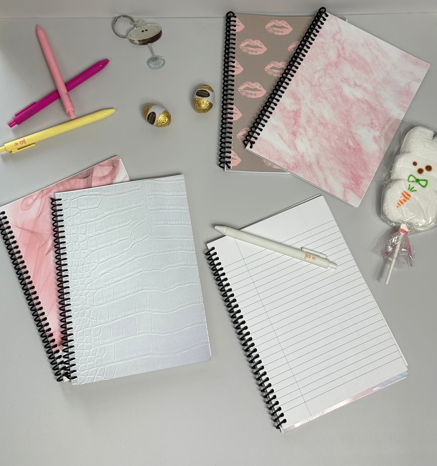 Pillow Talk-Inspired Lips on Oat Notebook