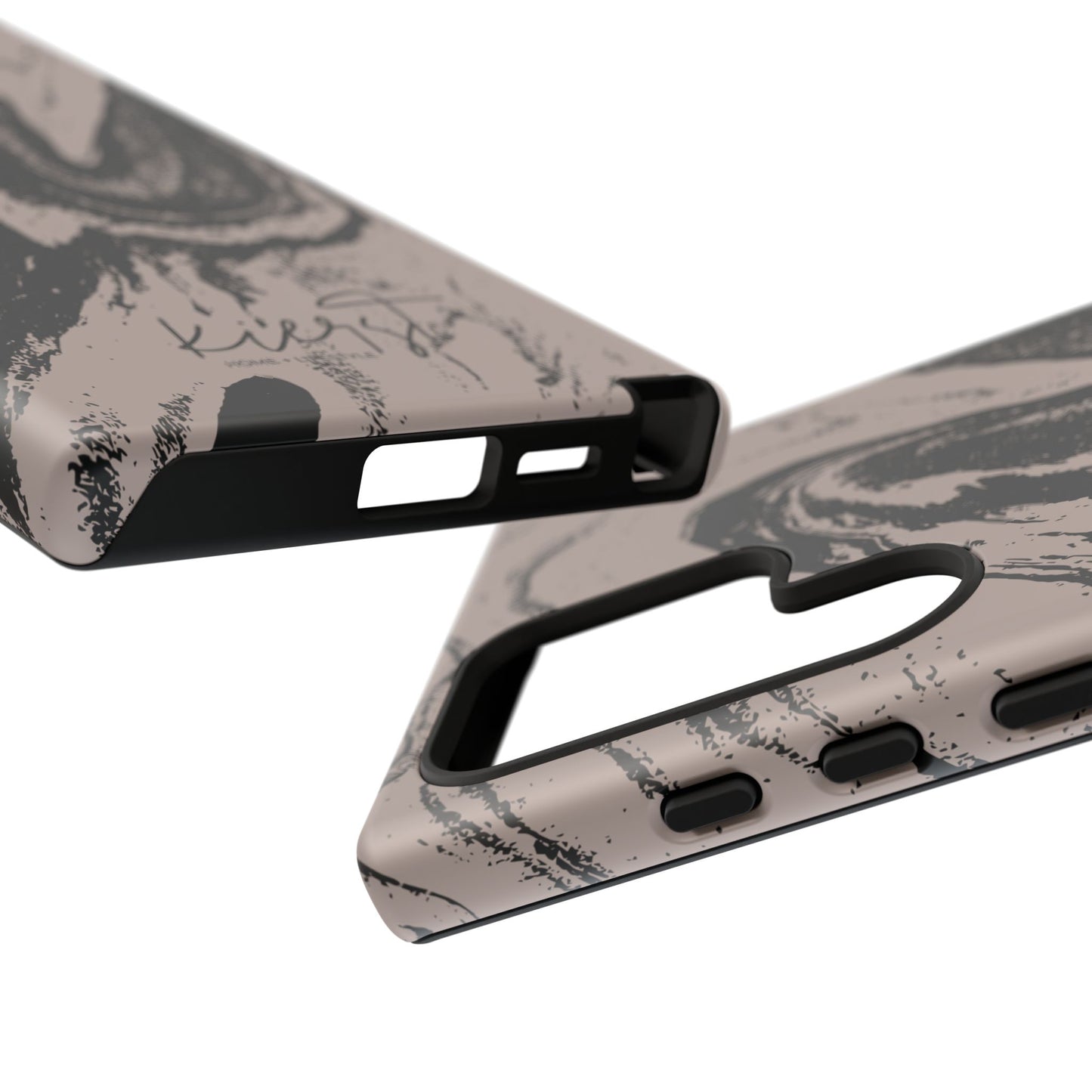 Taupe and Black Marble Samsung Galaxy Phone Case | Sleek, Durable Protection - Edgy, Modern Design