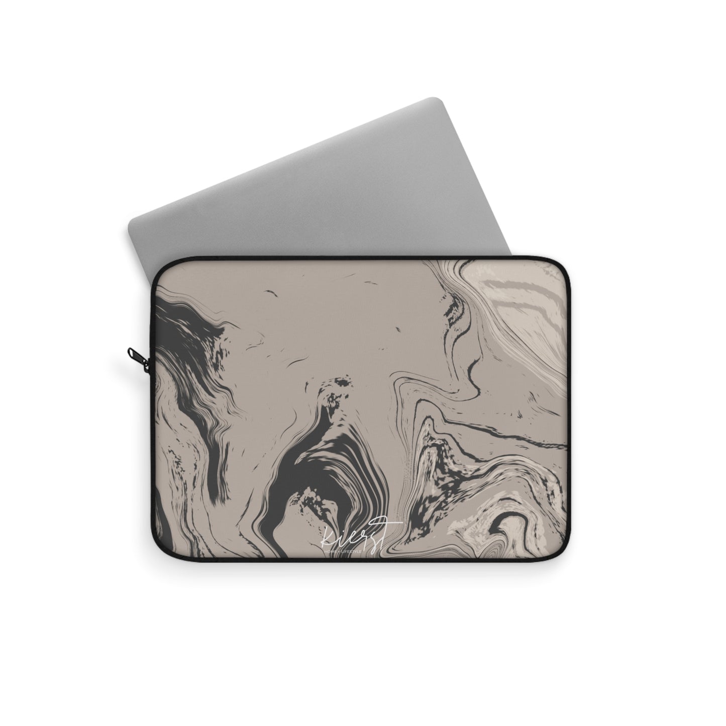 Cream, Grey, and Taupe Marble Laptop Sleeve | Everyday Edge