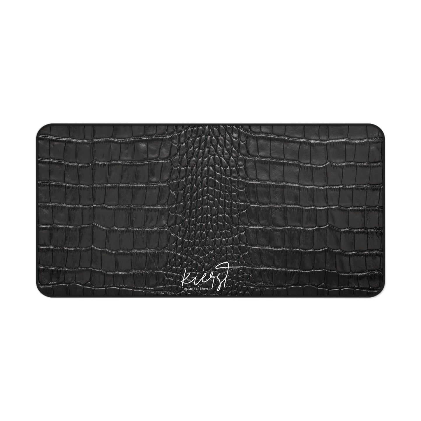 Black Alligator Print Desk Mat | Luxe Printed Texture for Elevated Desk