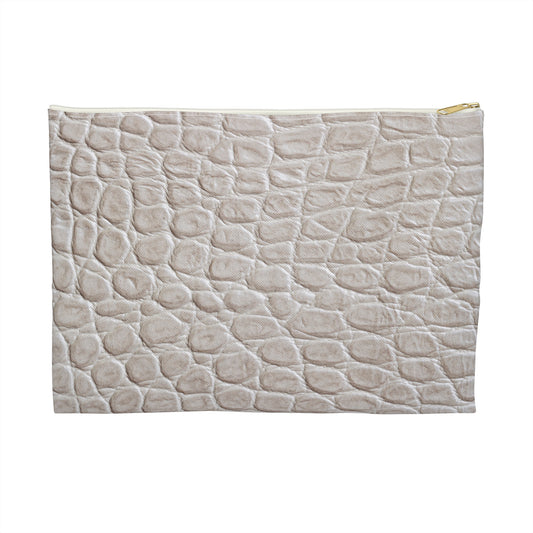 Cream Reptile Accessory Pouch | A Luxe Neutral for Effortless Organization
