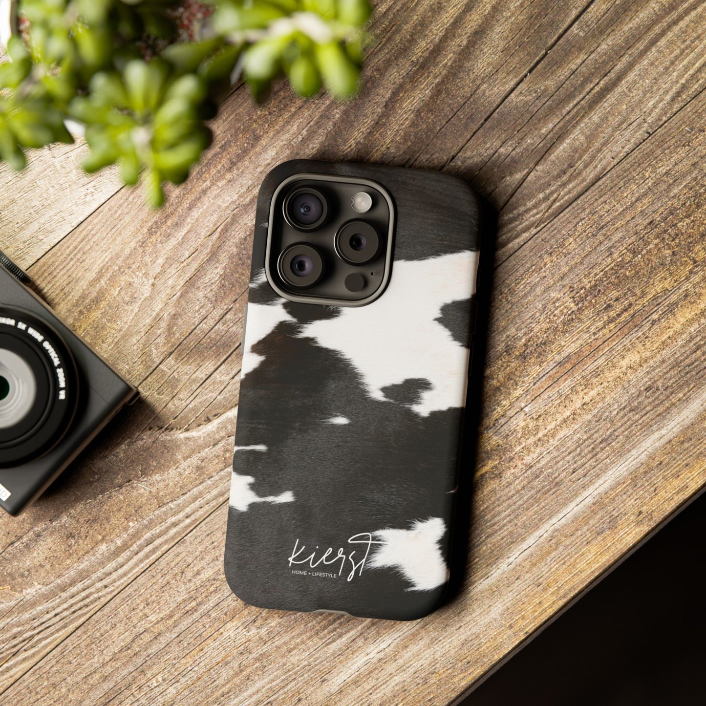 Black and White Cow Hide Print iPhone Case