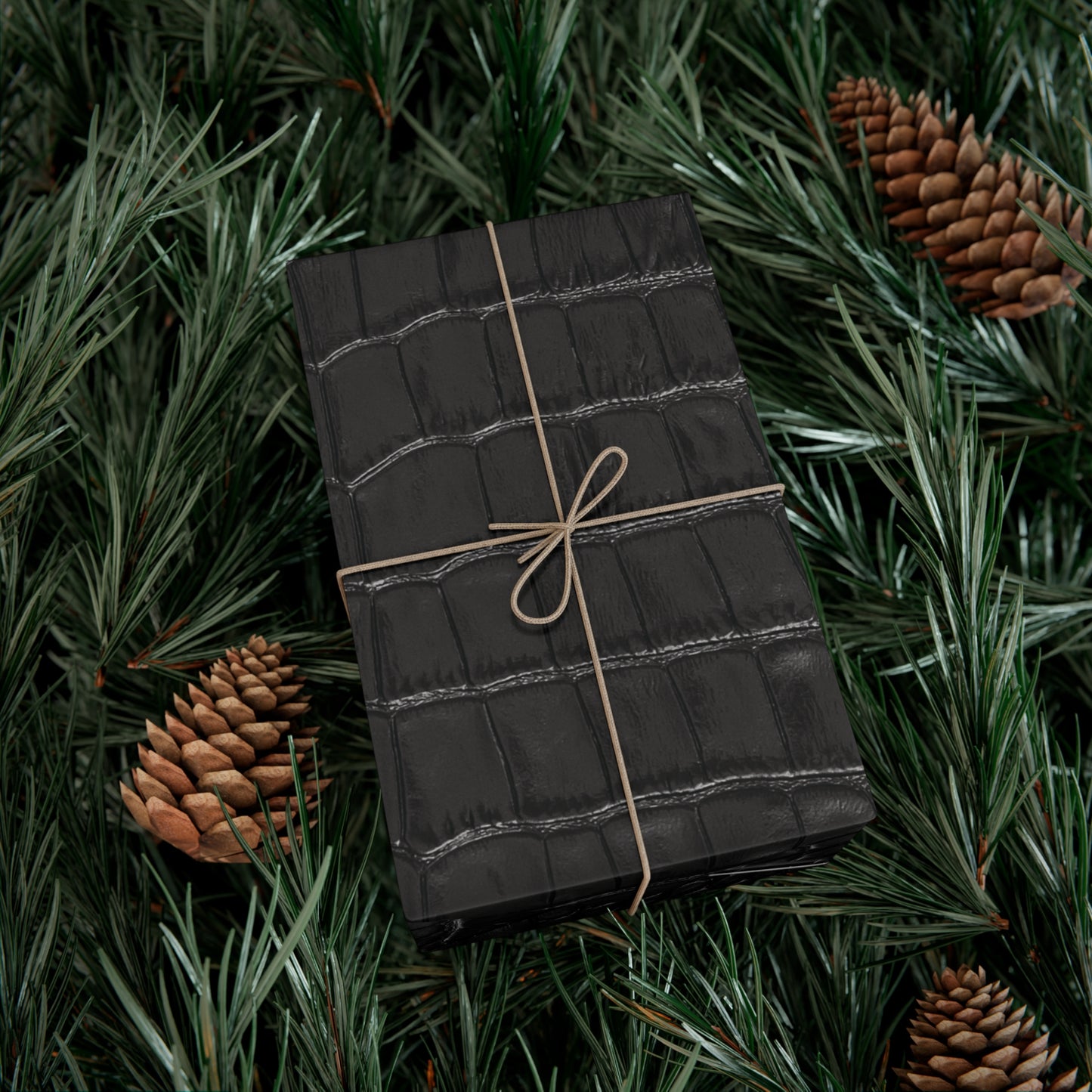 Black Alligator Print Gift Wrapping Paper