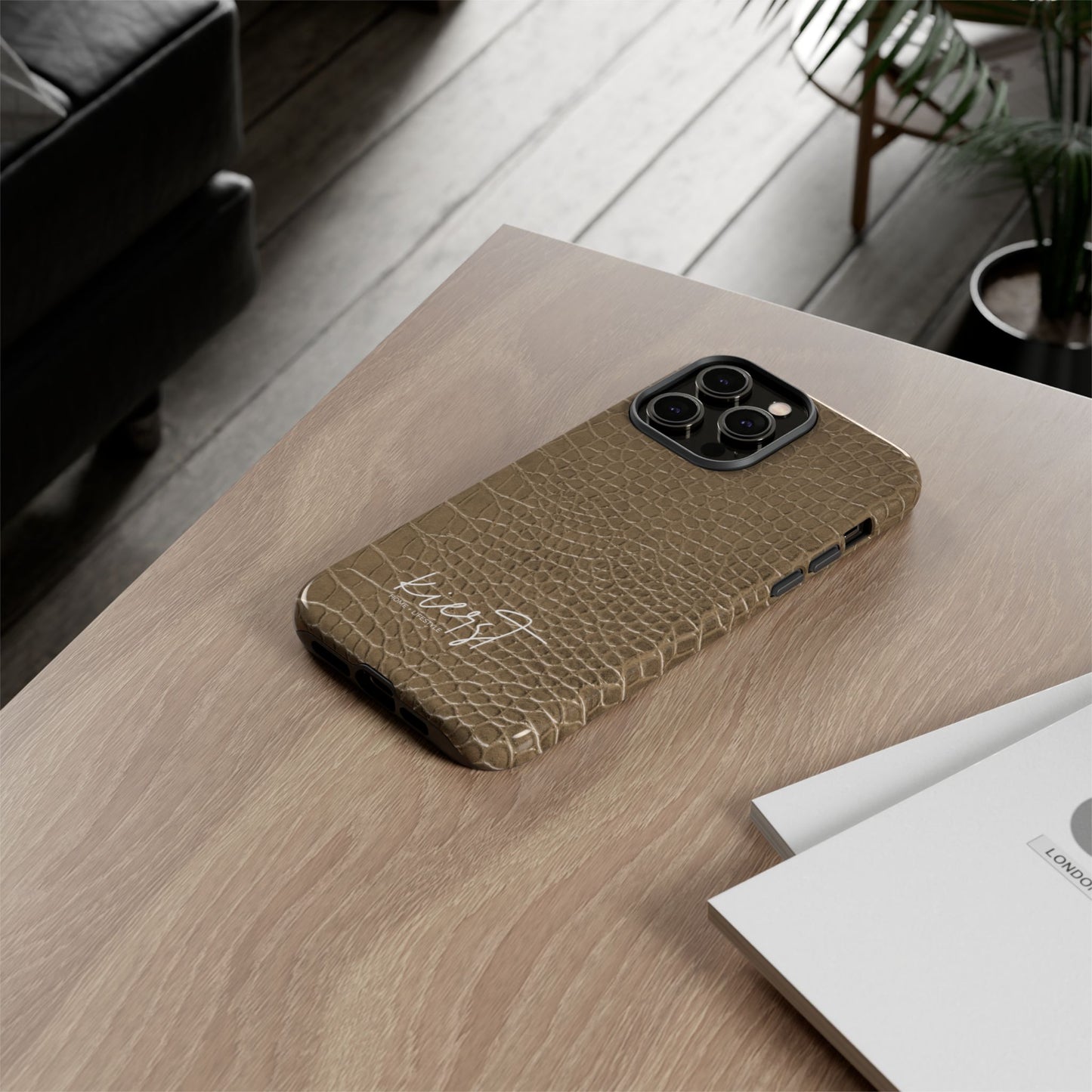 Tan Alligator Print iPhone Case | Elevated texture meets everyday ease