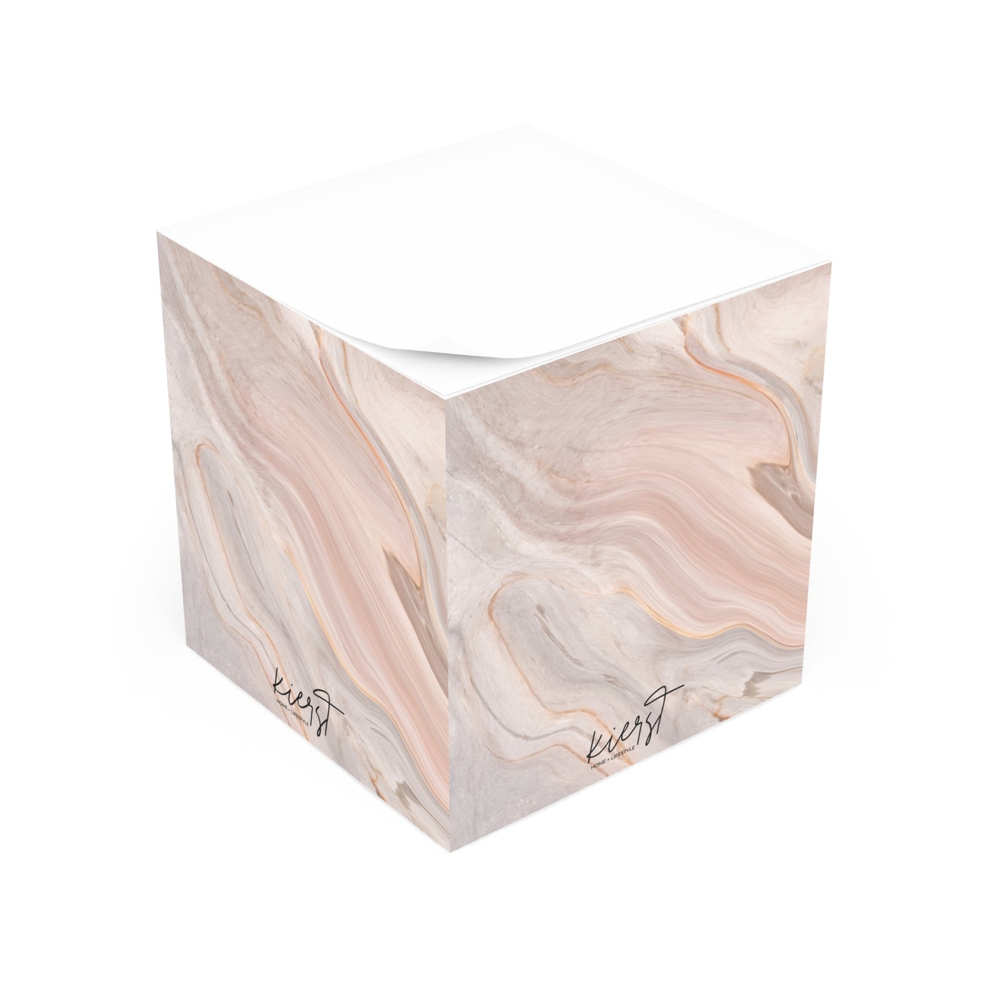 Blush Swirl Marble Note Cube Sticky Notes | Elevated Desk Essentials