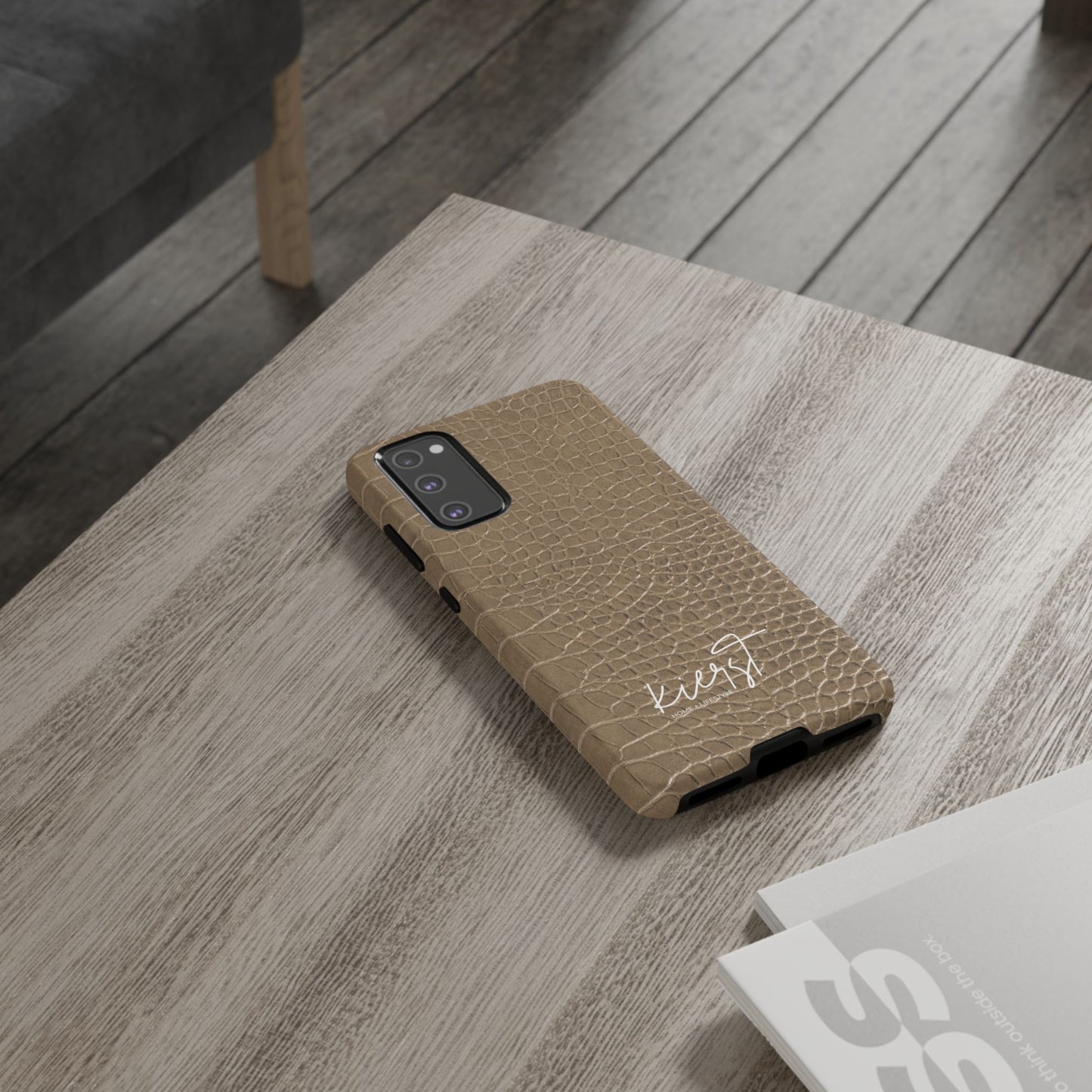 Tan Alligator Print Samsung Galaxy Phone Case | Subtle Statement, Everyday Style