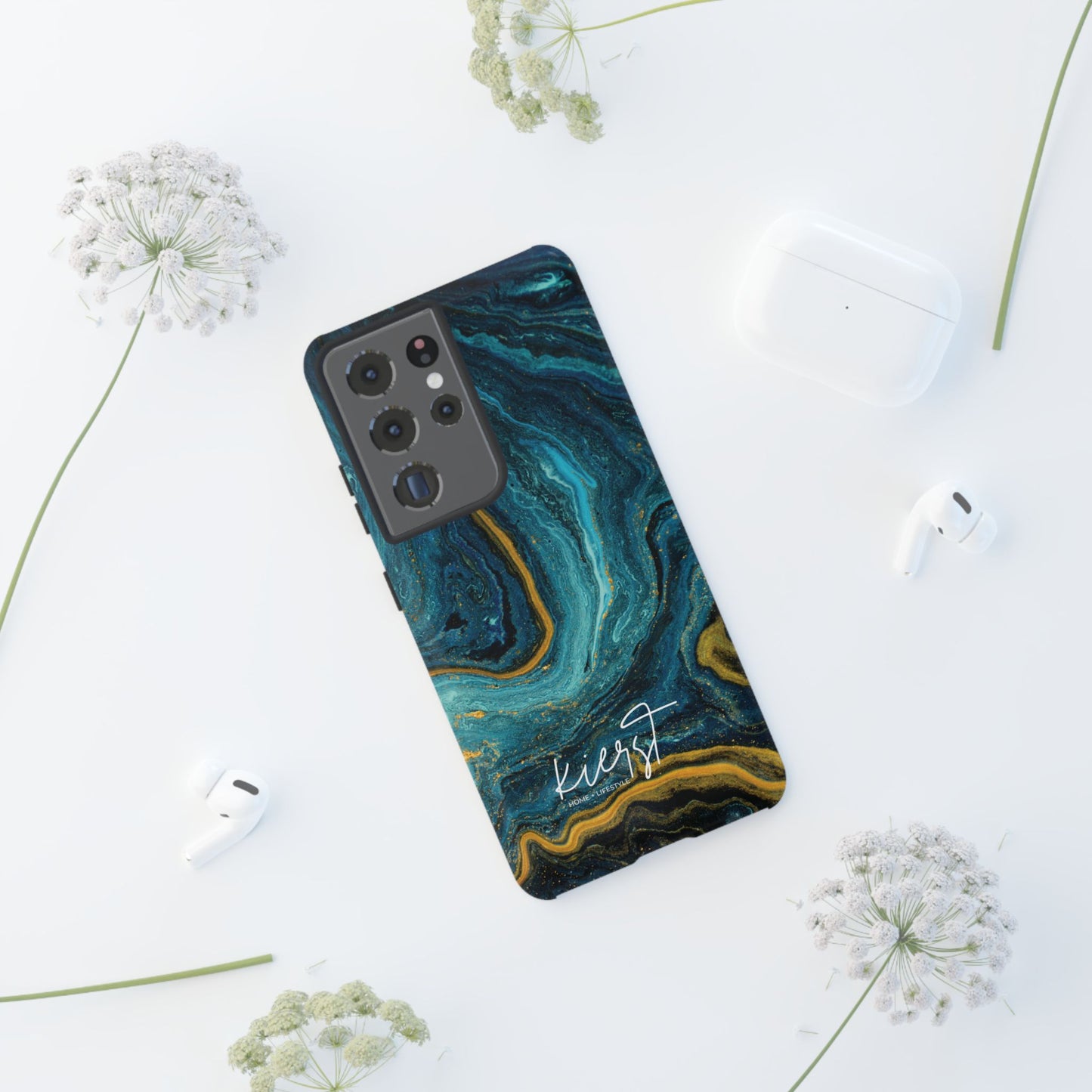 Gold & Teal Marble Samsung Galaxy Case | Swirled Depth Meets Everyday Edge