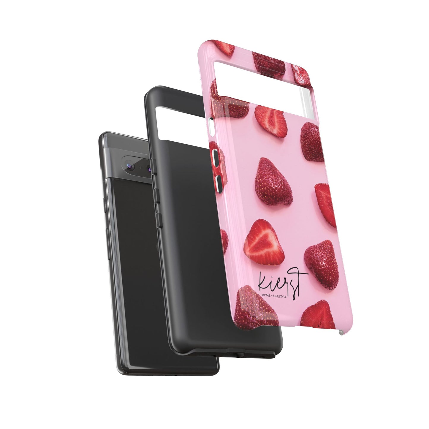 Strawberries Google Pixel Case | Blush-Toned Charm Meets Playful Precision