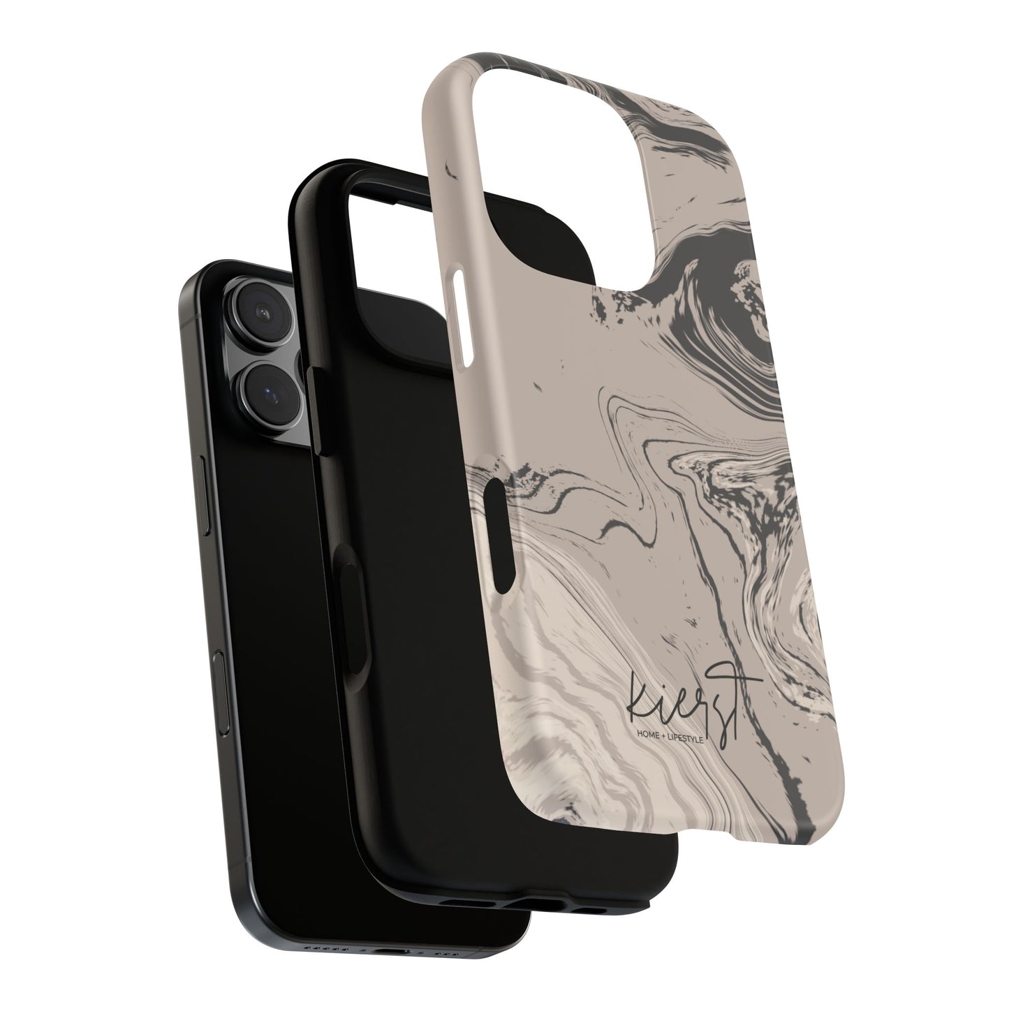 Cream, Grey, and Taupe Marble iPhone Case | A Bold Neutral Grounded in Softness