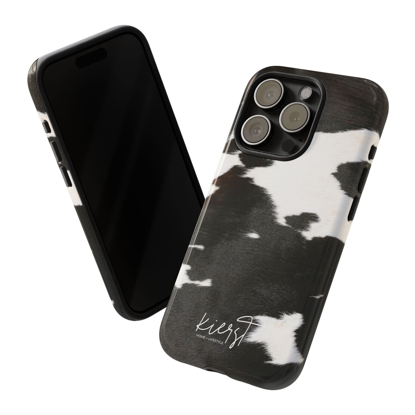 Black and White Cow Hide Print iPhone Case