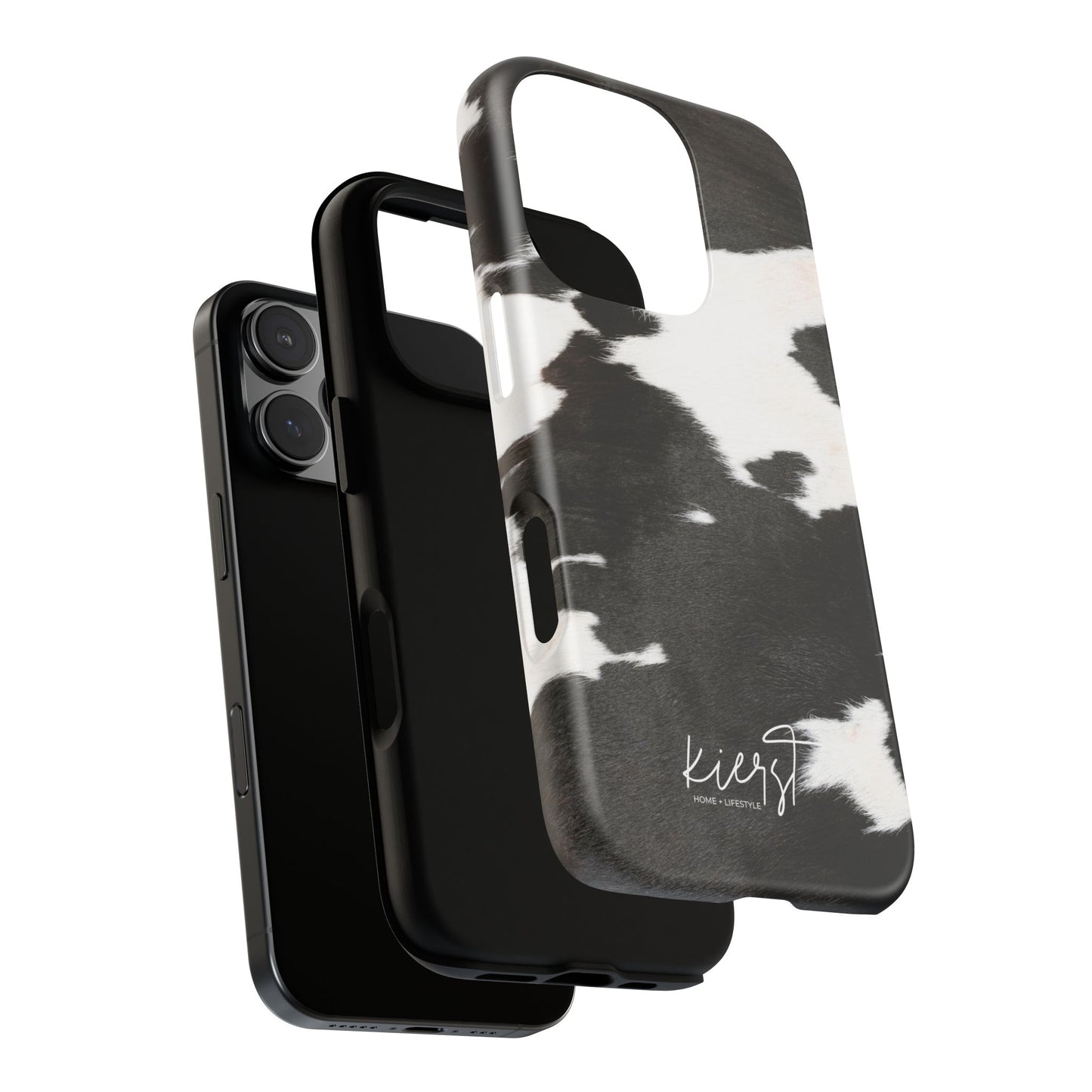 Black and White Cow Hide Print iPhone Case