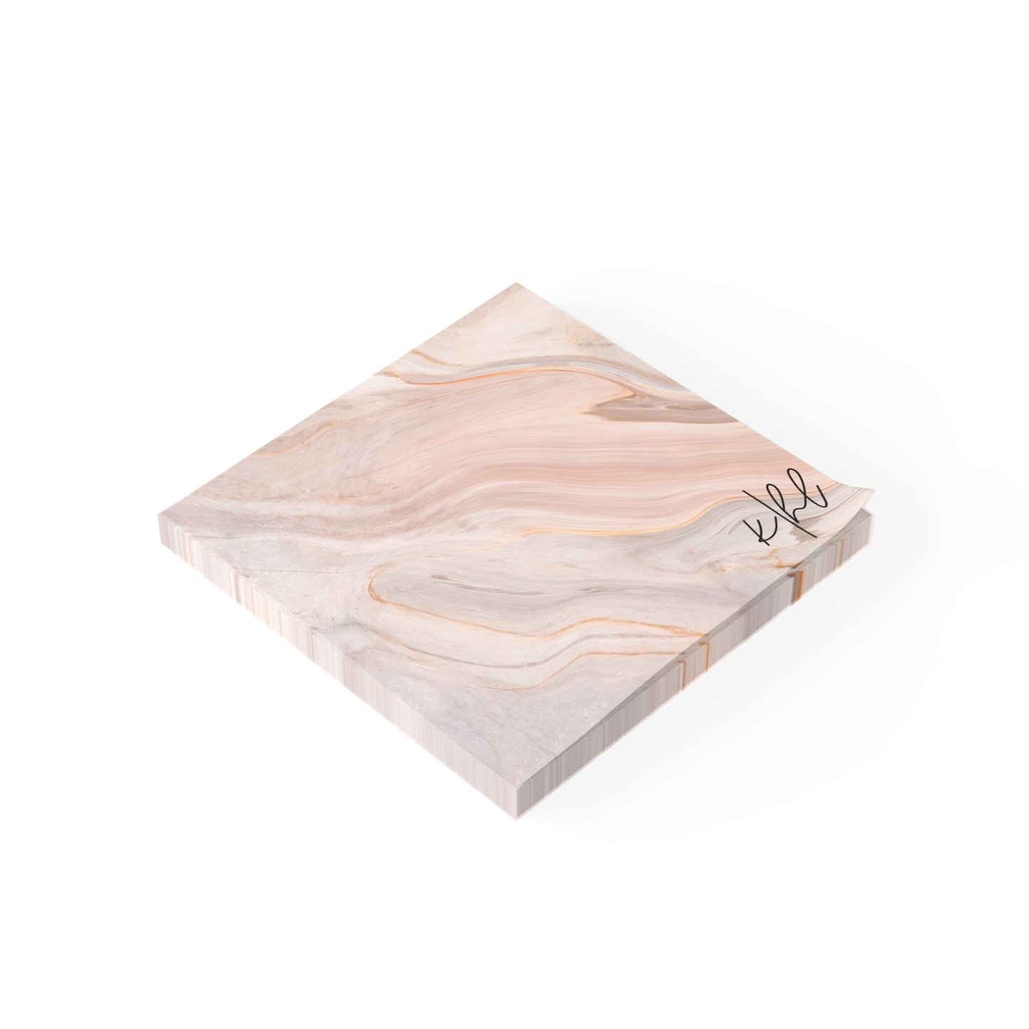 Blush Swirl Marble Post-it® Note Pad | Soft Pink Marble-Inspired Sticky Notes for Chic Desks