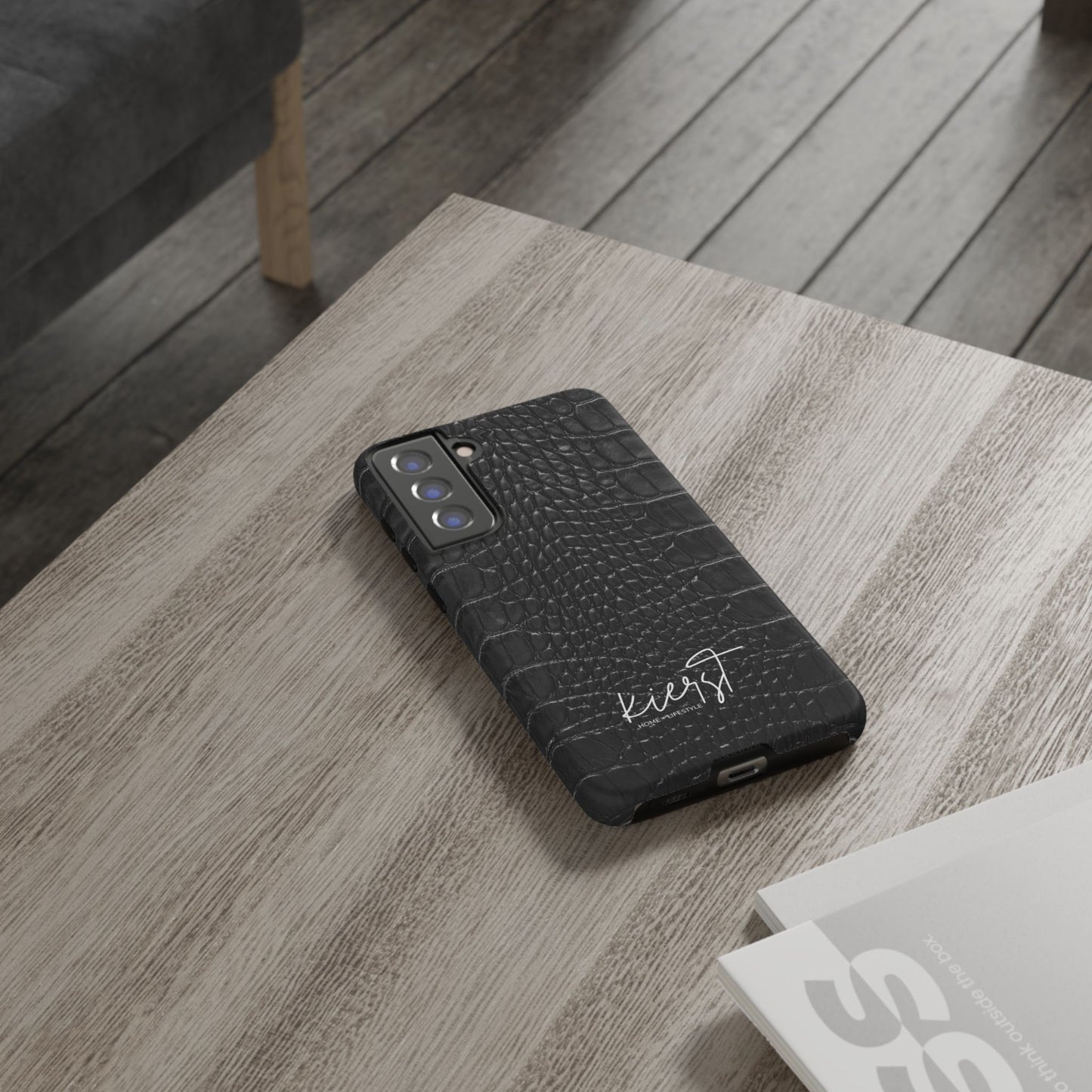 Black Alligator Print Samsung Galaxy Case | Refined Impact, Bold Simplicity