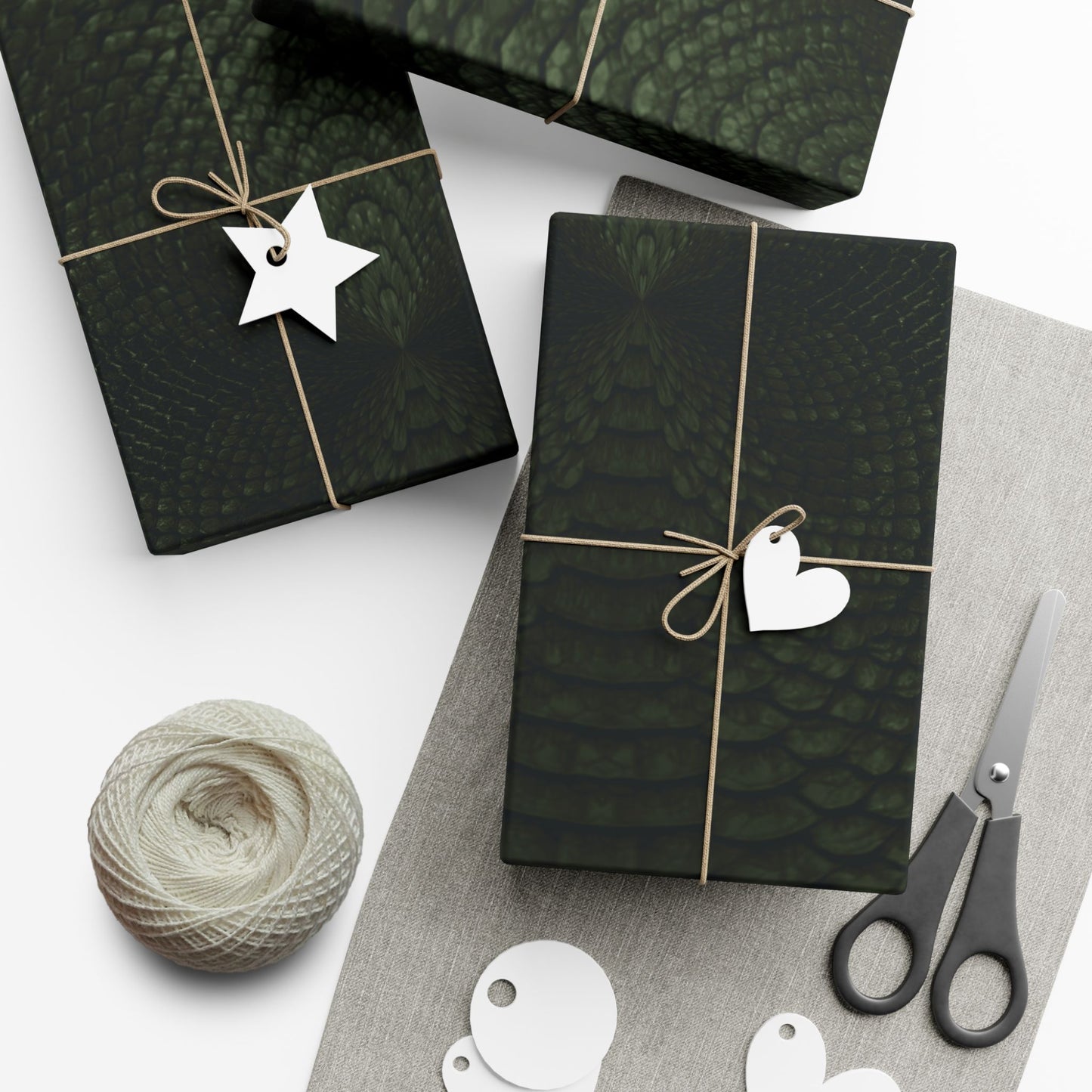 Deep Rich Green Snake Print Gift Wrapping Paper