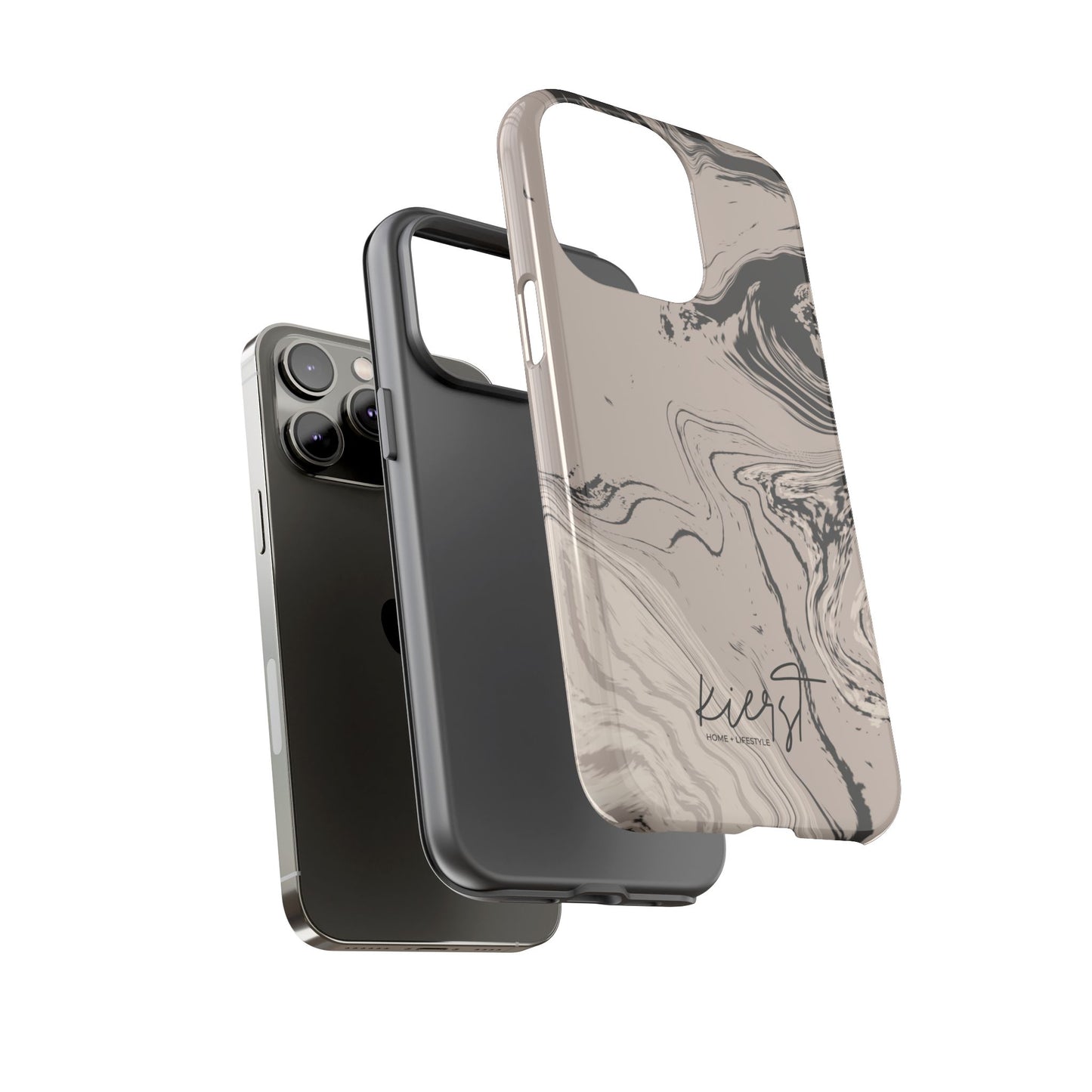 Cream, Grey, and Taupe Marble iPhone Case | A Bold Neutral Grounded in Softness