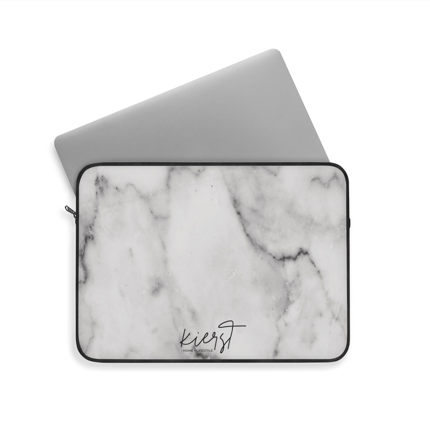 Lived-In Grey and White Marble Laptop Sleeve | Everyday Classic