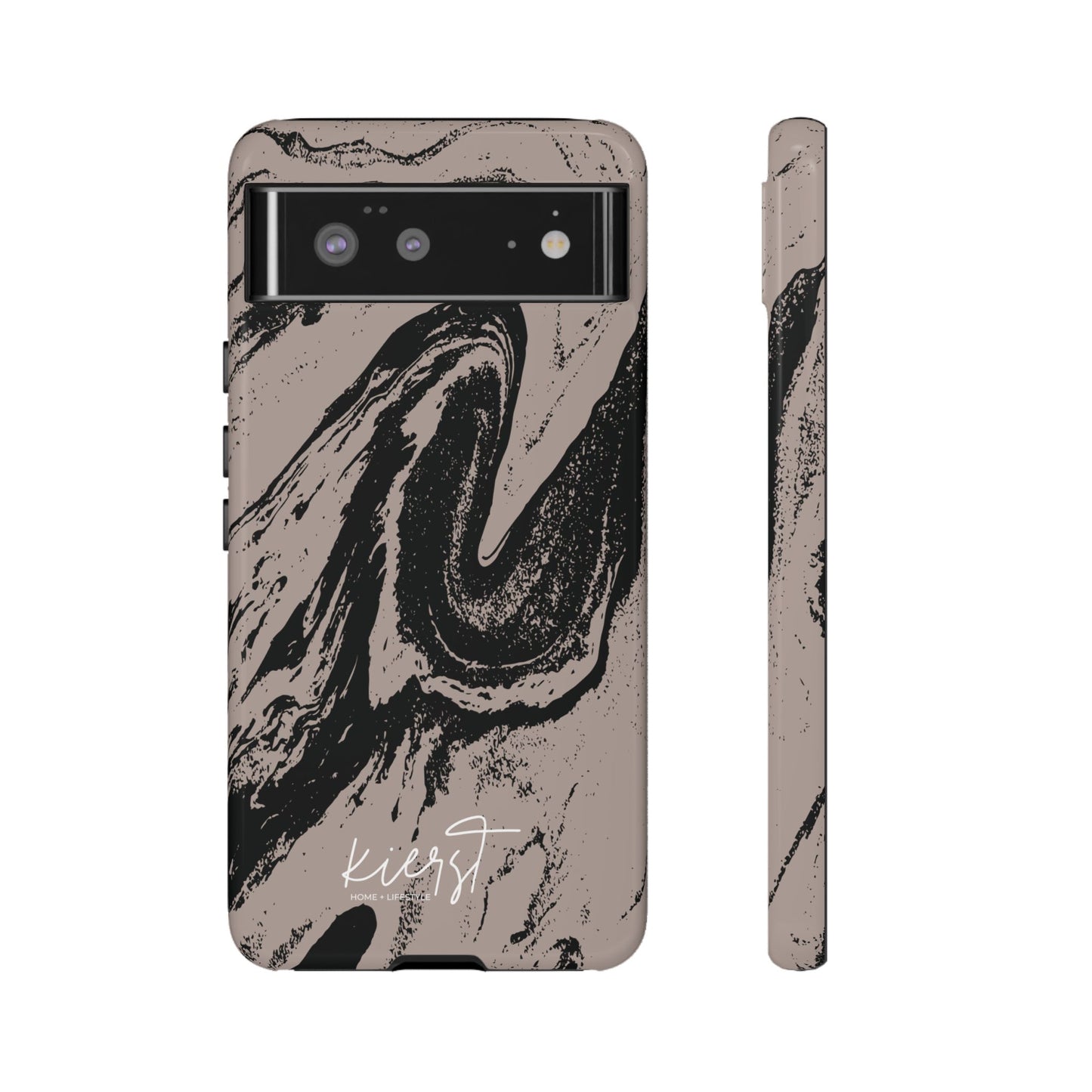 Taupe and Black Marble Google Pixel Phone Case | Artistic, Durable Protection For Your Pixel