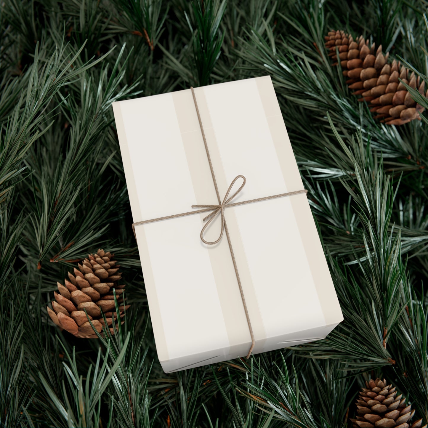 Cream Striped Gift Wrapping Paper