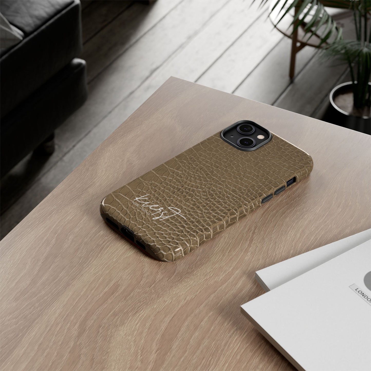 Tan Alligator Print iPhone Case | Elevated texture meets everyday ease