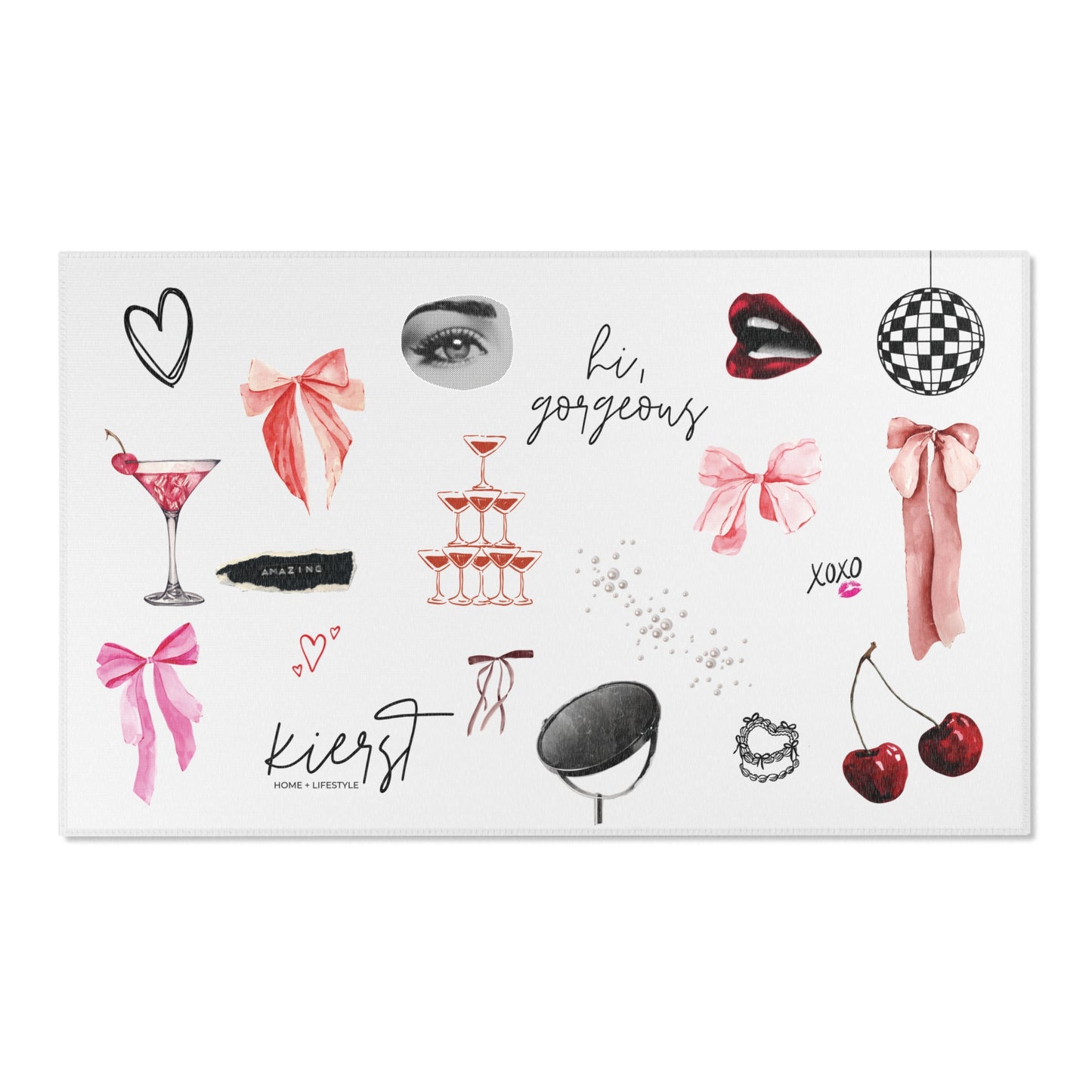 Edge of Romance Area Rug – Landscape Grey Collage Design