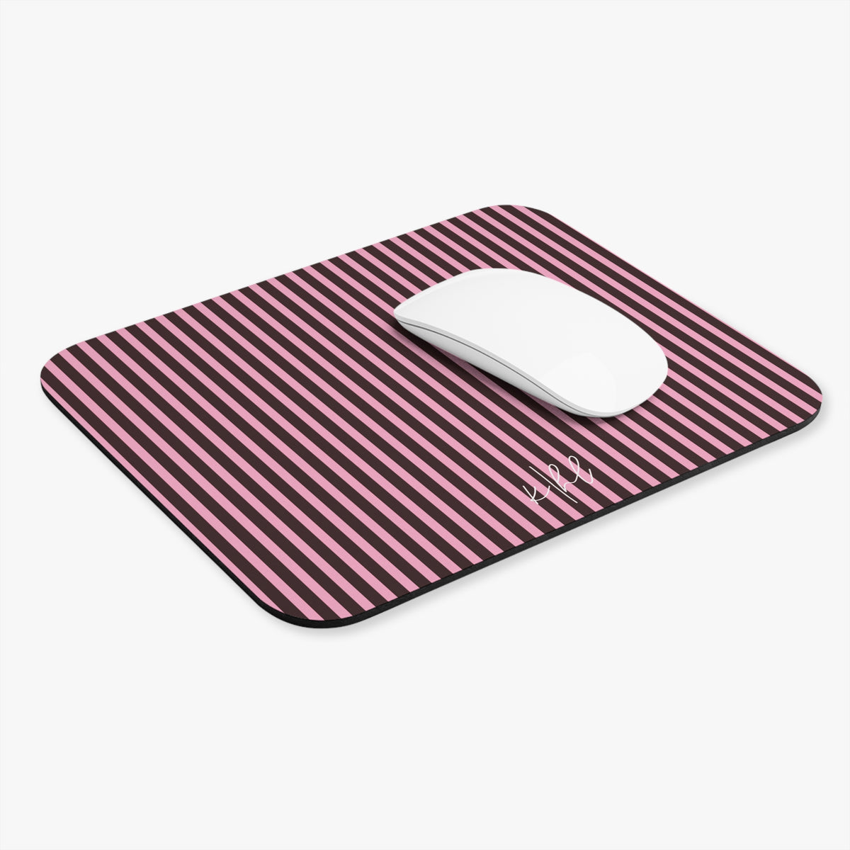 Signature Velvet Noir + Pink Stripe Mouse Pad